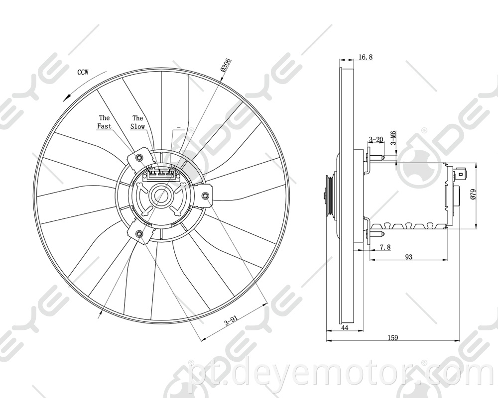 357959455F ventilador elétrico auto radiador 12v para VW PASSAT SEAT CORDOBA TOLEDO I IBIZA Mk II